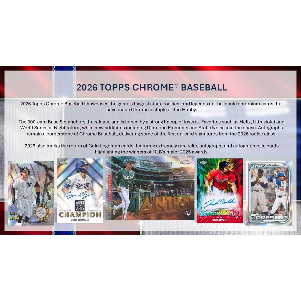 2026 Topps Chrome Baseball Hobby Box