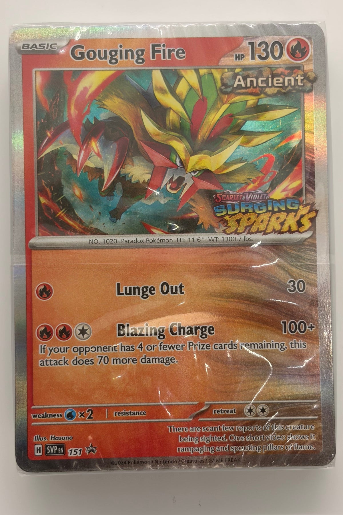 Gouging Fire  SVP 151 -  Black Star Sealed Promo NM
