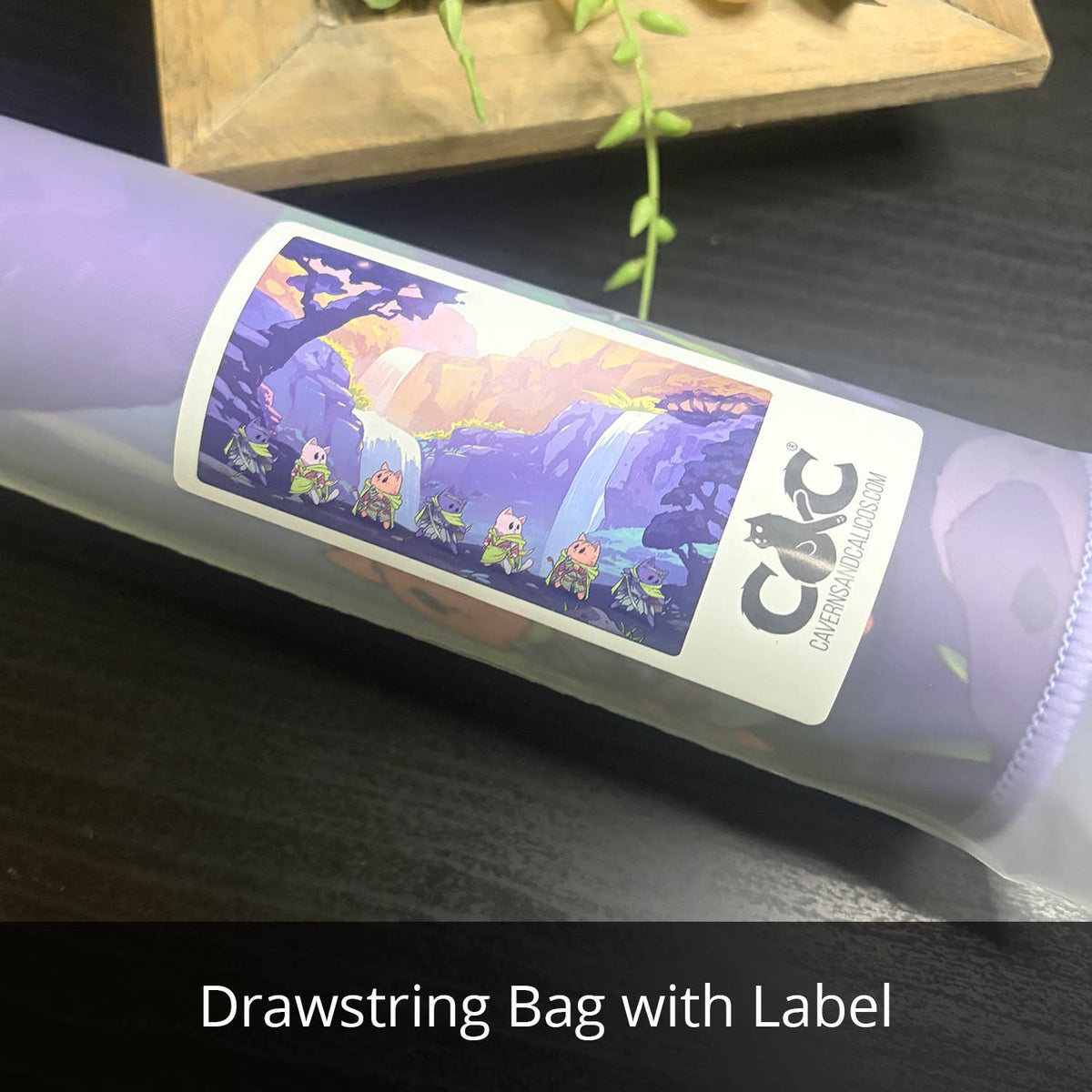 Caverns & Calicos: Elf Waterfall Playmat: Drawstring Bag with Label