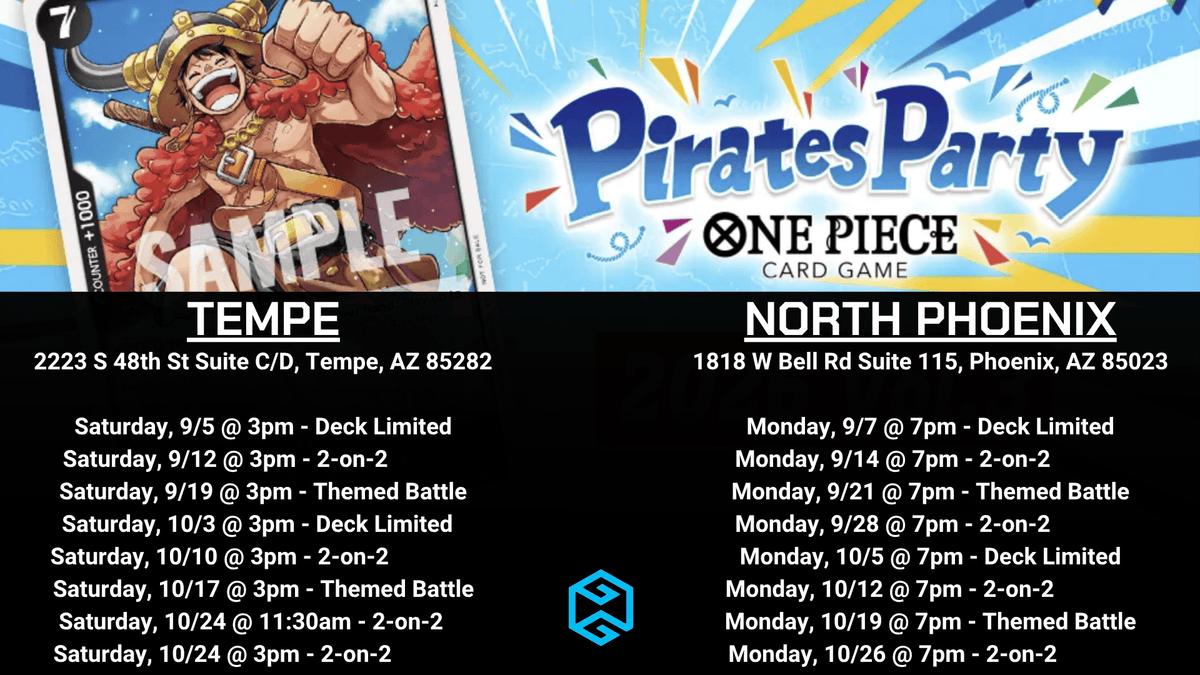 Tempe - 10/24 @ 3pm - One Piece Pirates Party 2026 Vol. 3 (2-on-2 Battle)