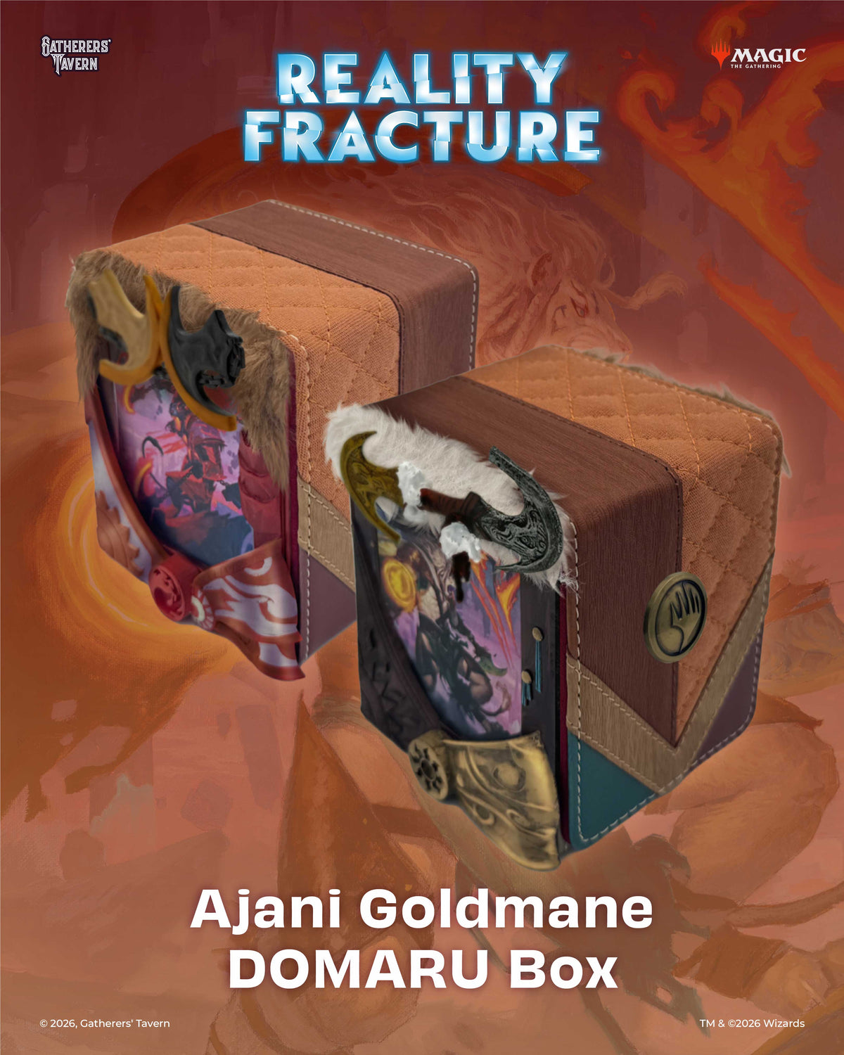 Gatherers' Tavern: Magic the Gathering | Reality Fracture: Domaru Deck Box - Ajani Goldmane (Pre-Order)