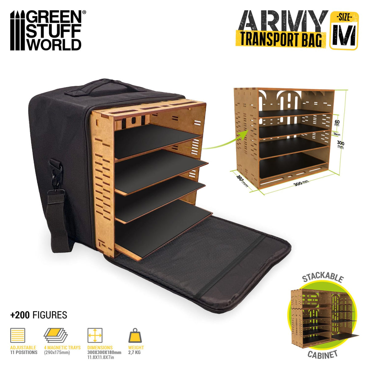 Green Stuff World: Army Transport Bag: Black - Medium