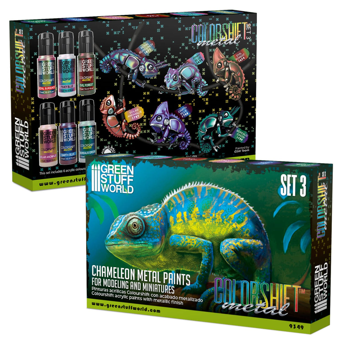 Green Stuff World: Chameleon: Colorshift Metal Acrylic Paint Set 3
