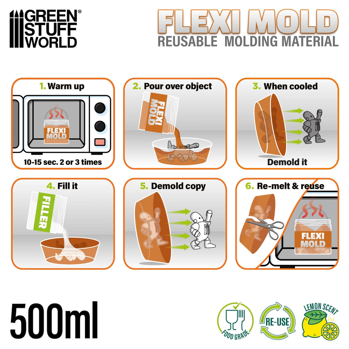 Green Stuff World: Flexi Mold: Reusable Molding Material 500ml