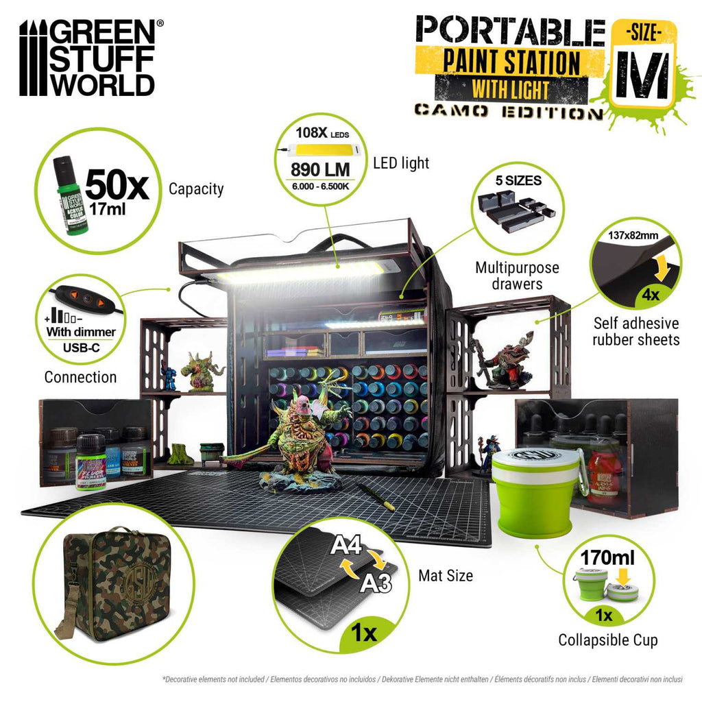 Green Stuff World: Miniature Portable Paint Station - Camouflage