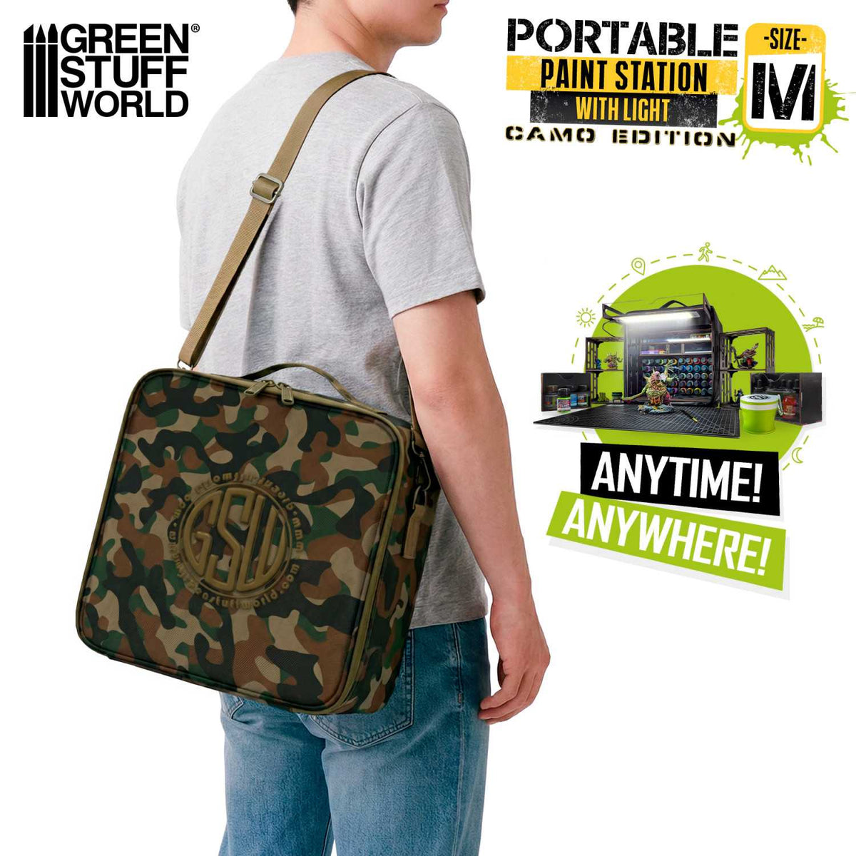 Green Stuff World: Miniature Portable Paint Station - Camouflage