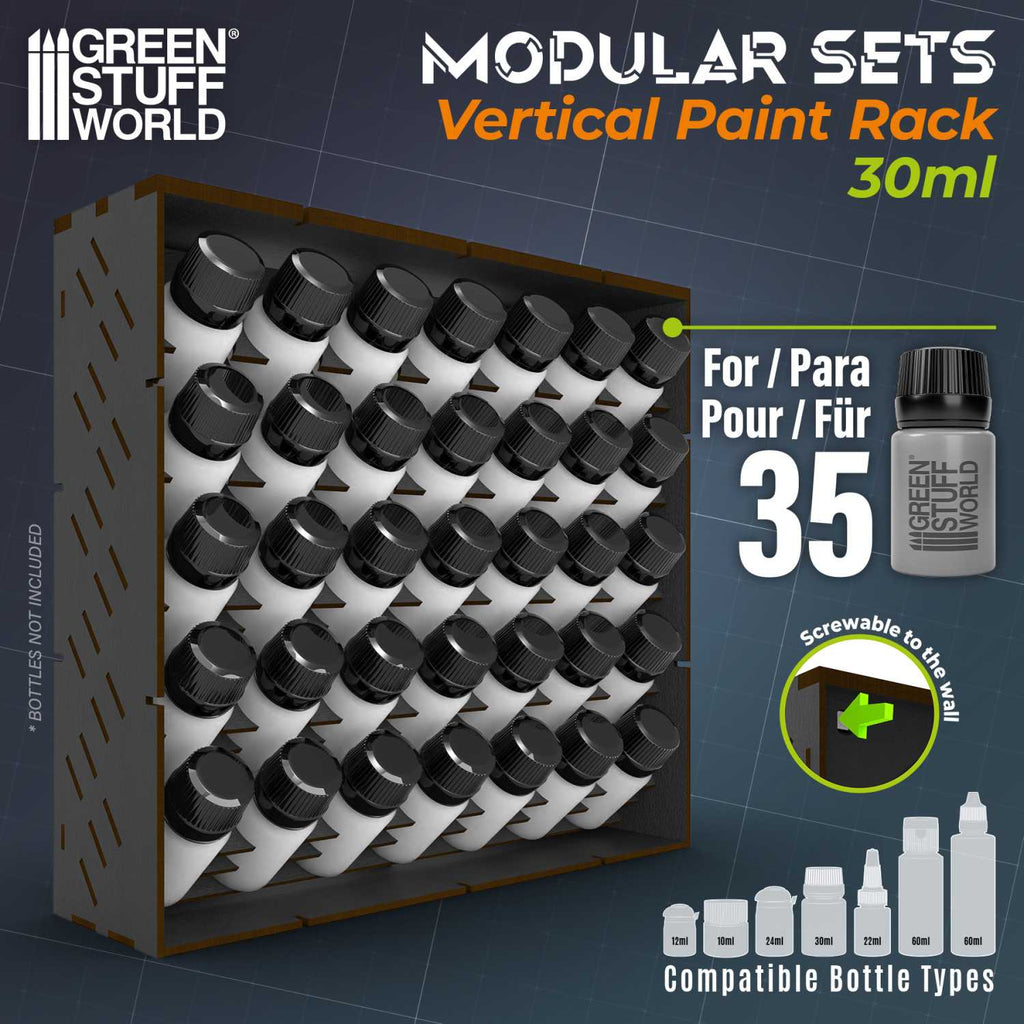 Green Stuff World: Modular Paint Rack: Vertical (30ml) - Black