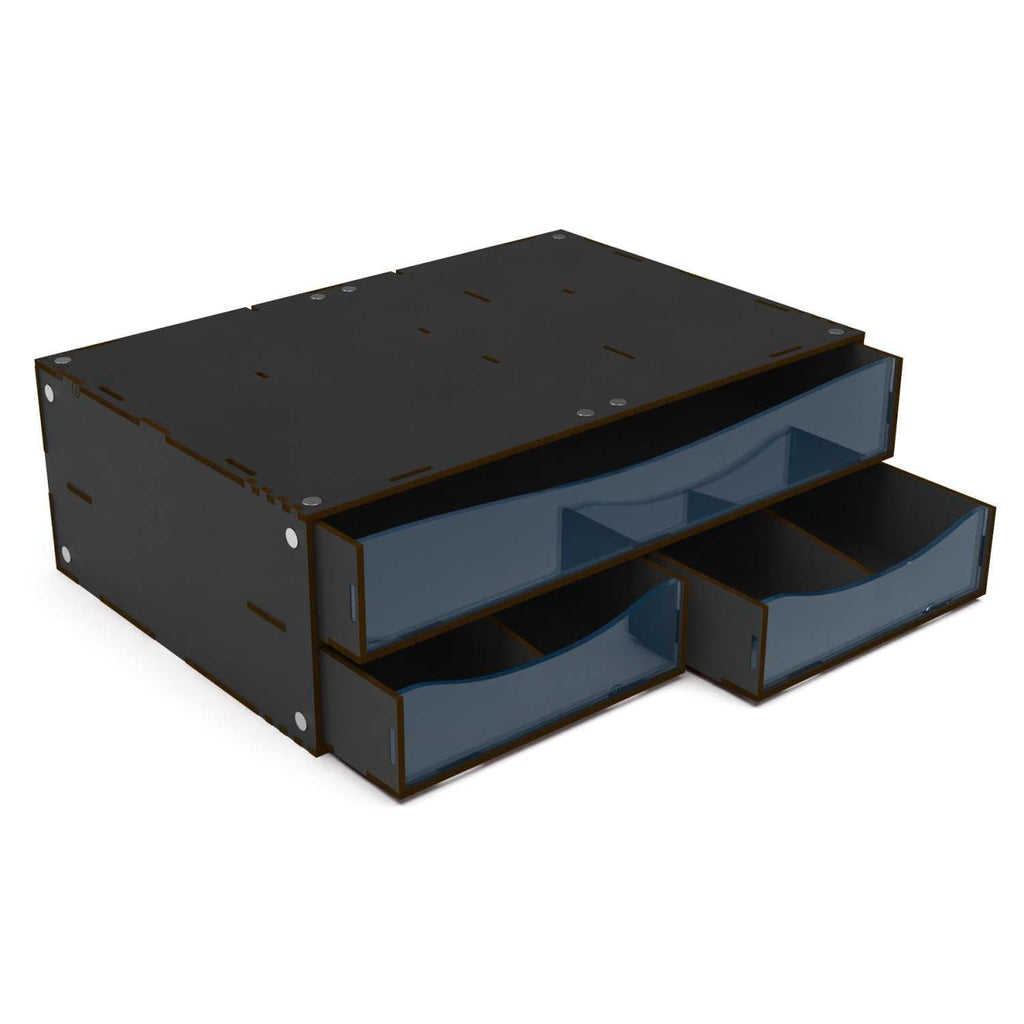 Green Stuff World: Stackable Hobby Drawer Rack with 3 Horizontal Drawers - Black