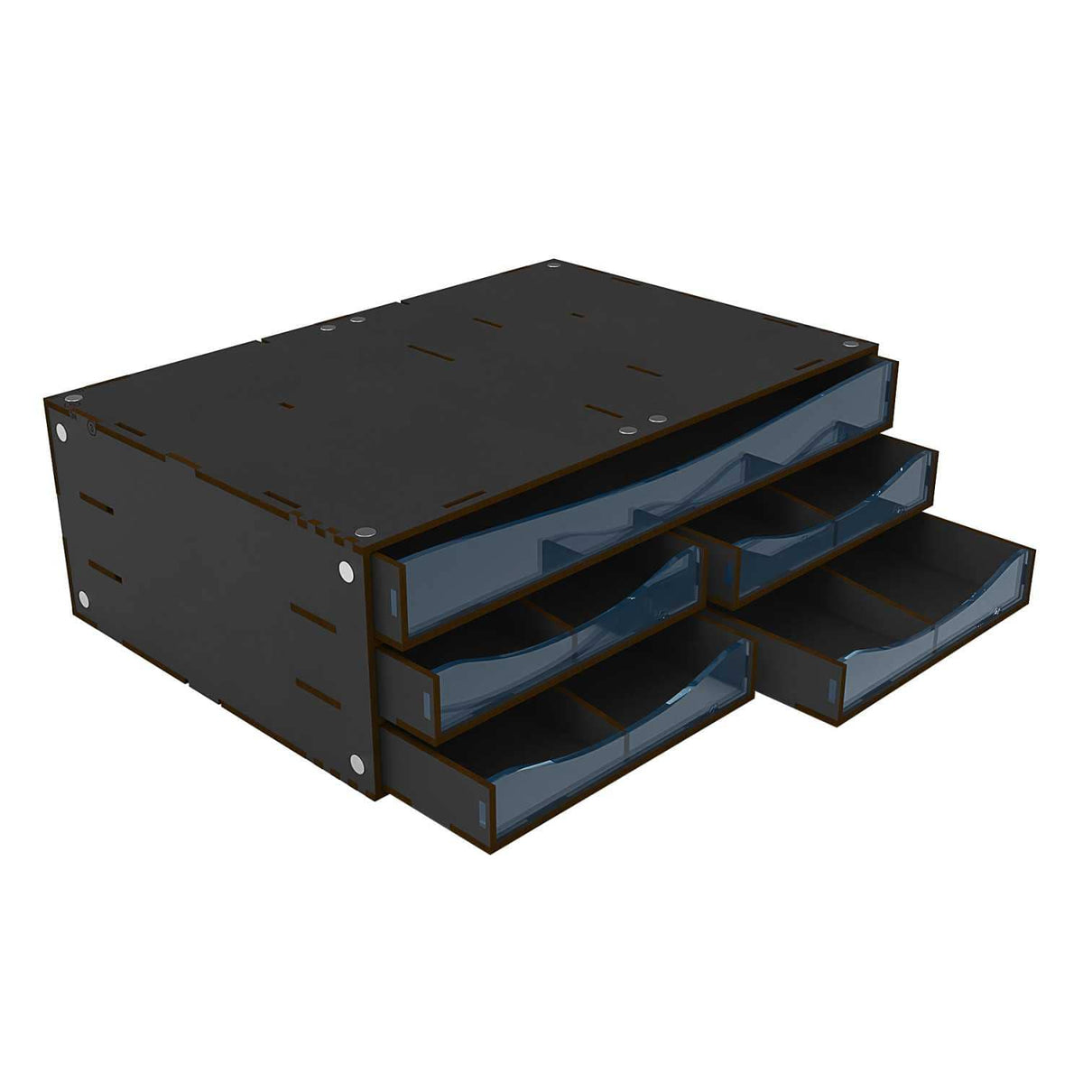 Green Stuff World: Stackable Hobby Drawer Rack with 5 Horizontal Drawers - Black