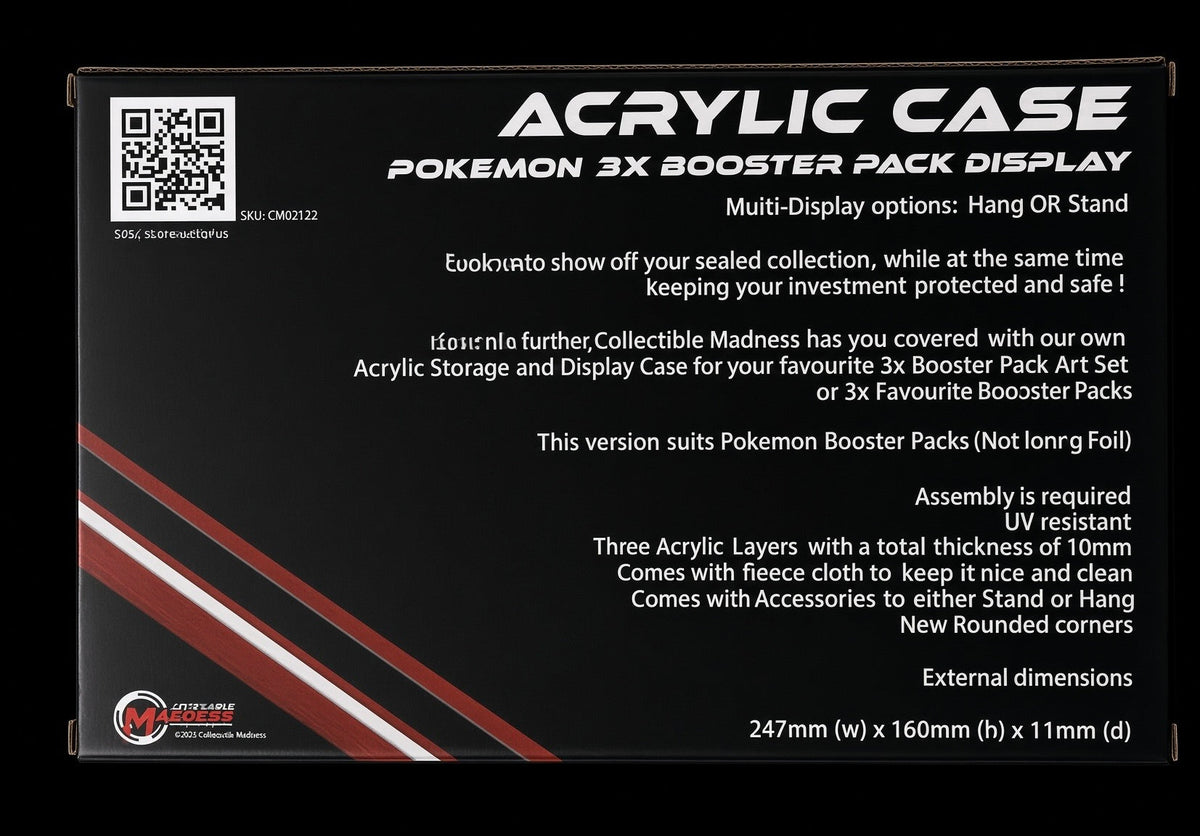 MADGuard 3x Booster Pack Acrylic Display Case | Hang or Stand